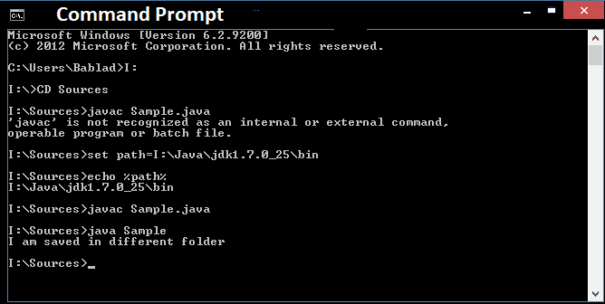 how to set path in Java